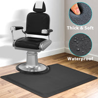 Salon mats for Hair Stylist 3'x5' Barber Shop Salon Floor Chair Mat - Black Square Anti-Fatigue Floor Mat -1/2" Thick Office Comfort Floor Mat