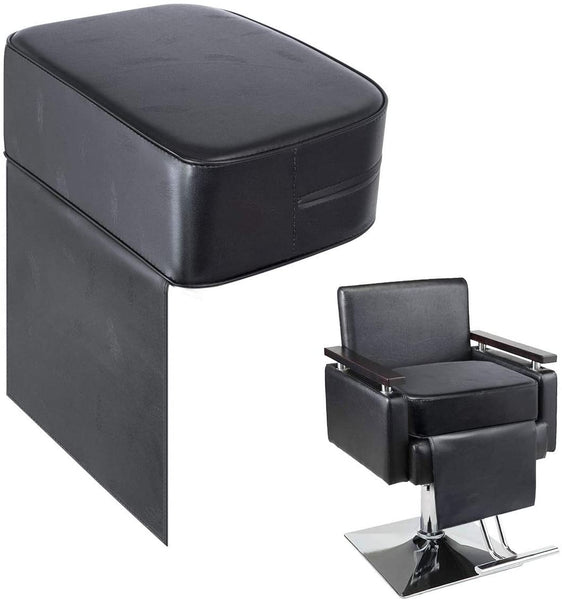 Salon Booster Seat Cushion for Child Hair Cutting, Cushion for Styling Chair, Barber Beauty Salon Spa Equipment Black